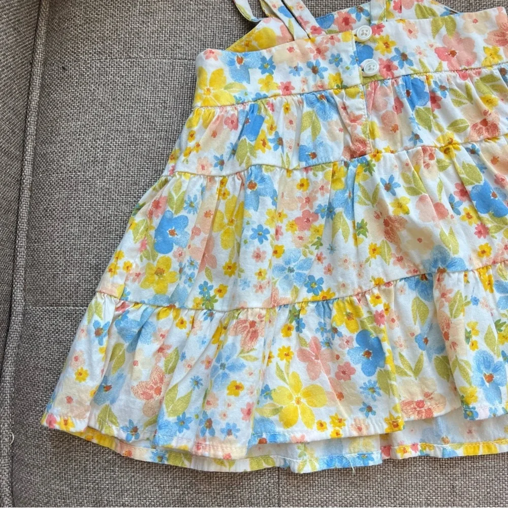 Old Navy Baby Girl Floral Tiered Dress 6-12M Pastel‎ Spring Summer